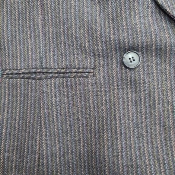 Vintage Striped Blue Wool Tailored Blazer ILGWU Made in USA - Picture 11 of 15